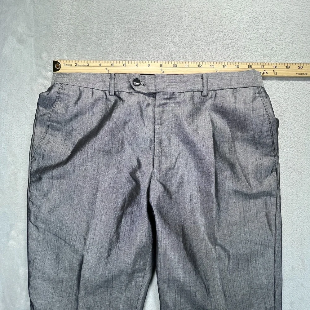 Gulliano Couture Dress Pants Mens 40R Gray Straight Leg Formal Business Office